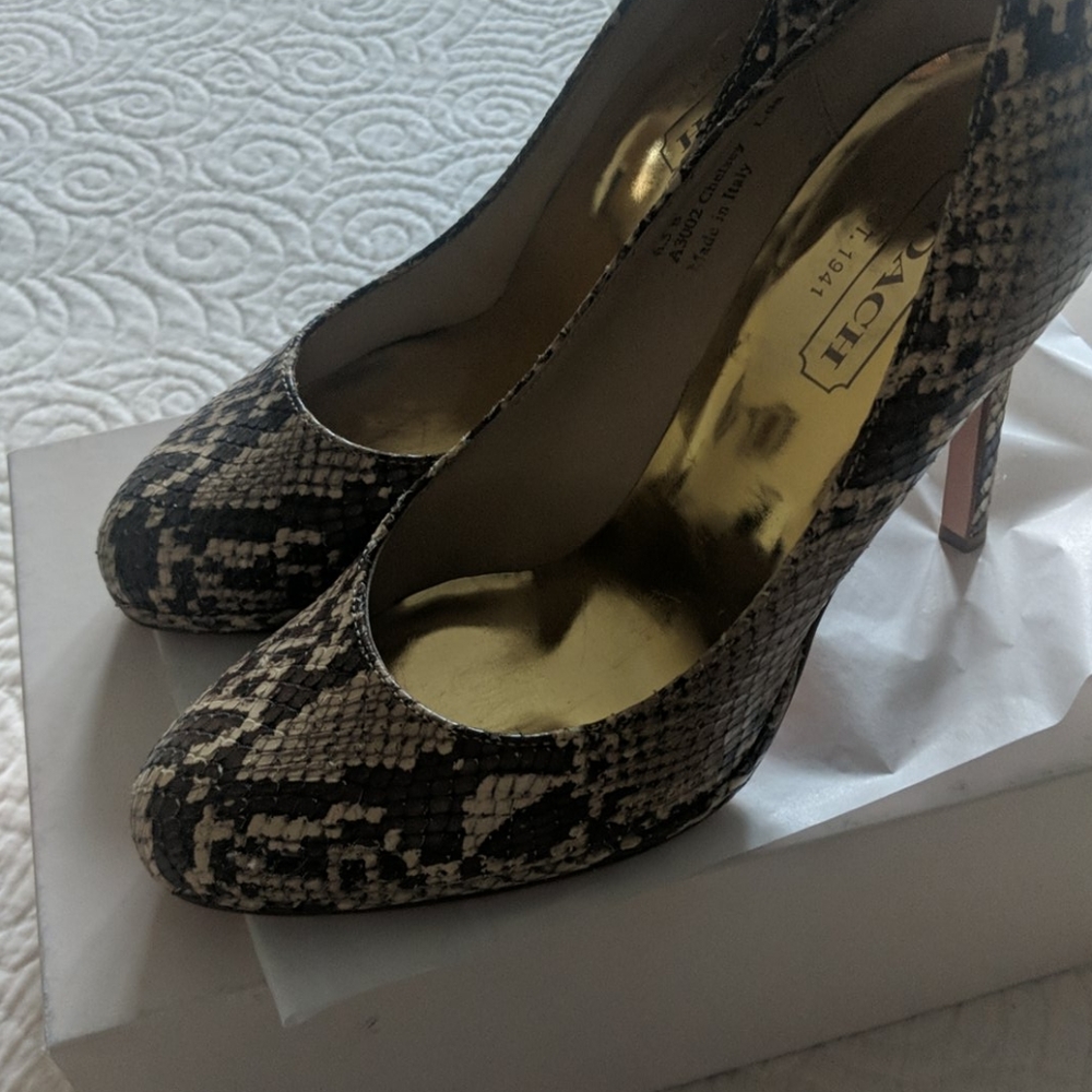 Leather  Coach stilettos